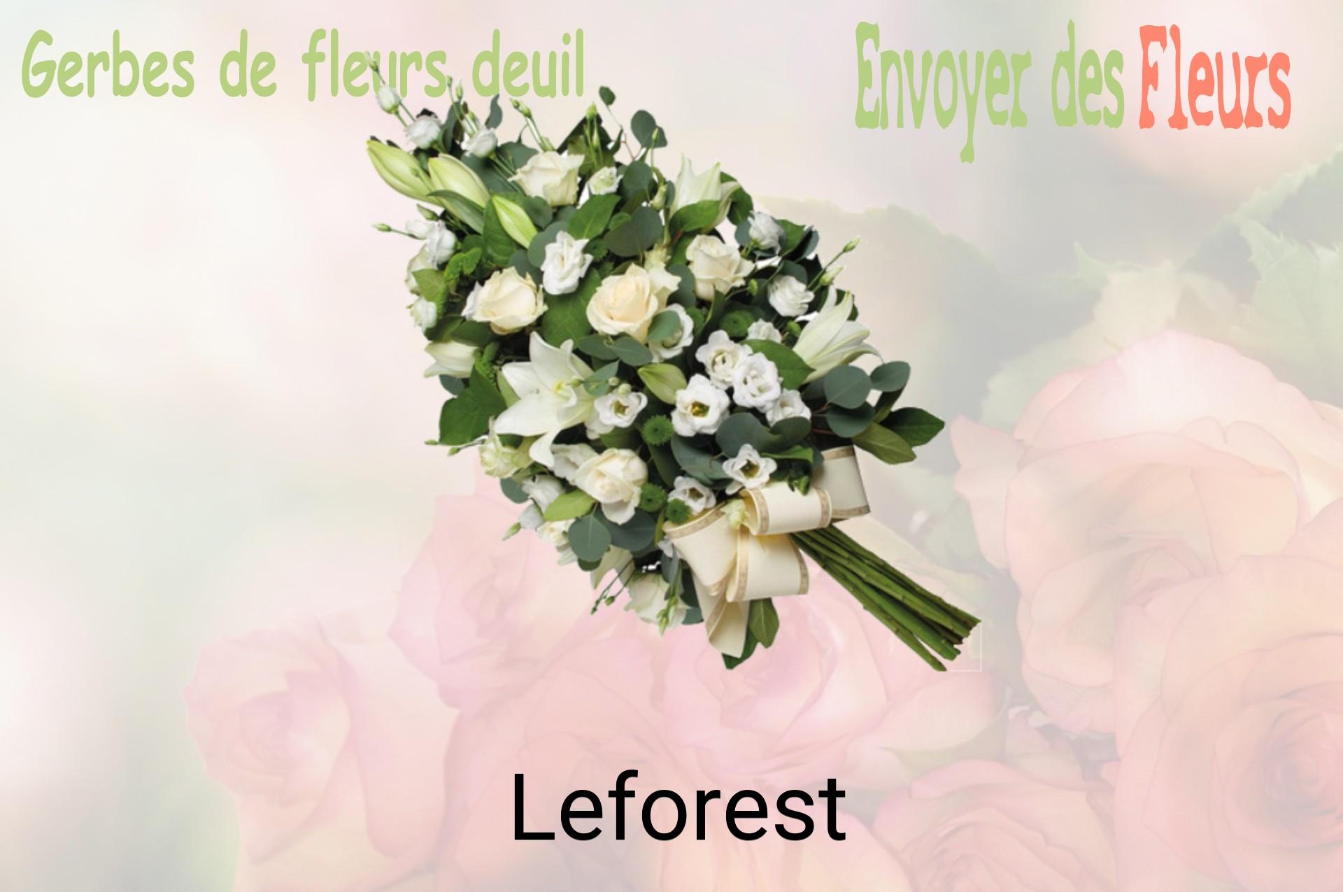 Gerbe de fleurs de deuil livrée à Leforest